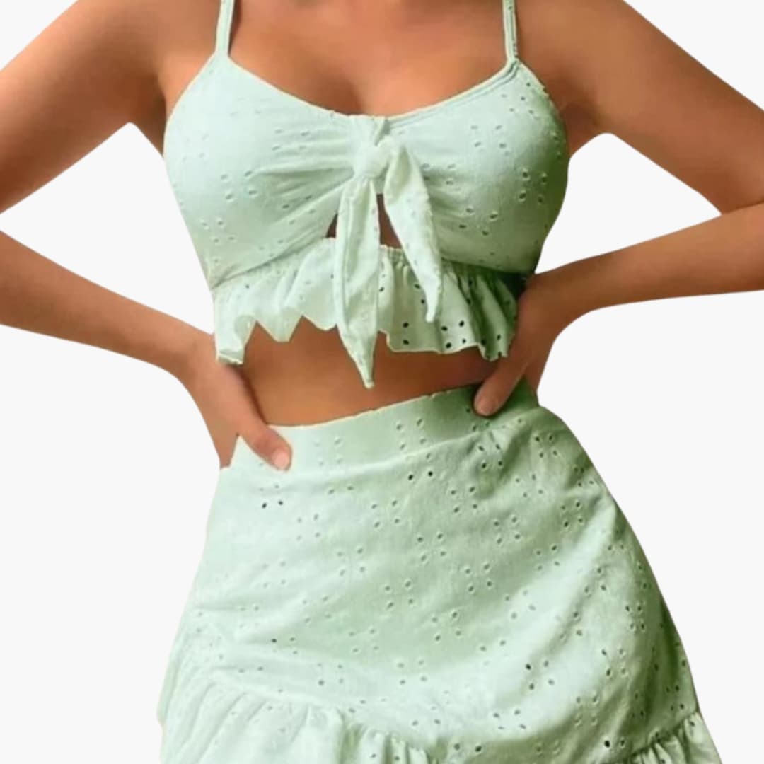 Stylish High Waisted Bikini Set for Women - 3-Piece Ruffle Swimwear 5
