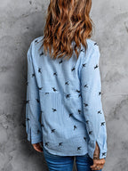 Stylish Mens Shirt - Long Sleeve Printed Button Front Shirt with Functional Closure 4