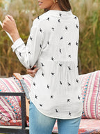 Stylish Mens Shirt - Long Sleeve Printed Button Front Shirt with Functional Closure 6