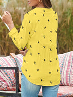 Stylish Mens Shirt - Long Sleeve Printed Button Front Shirt with Functional Closure 7