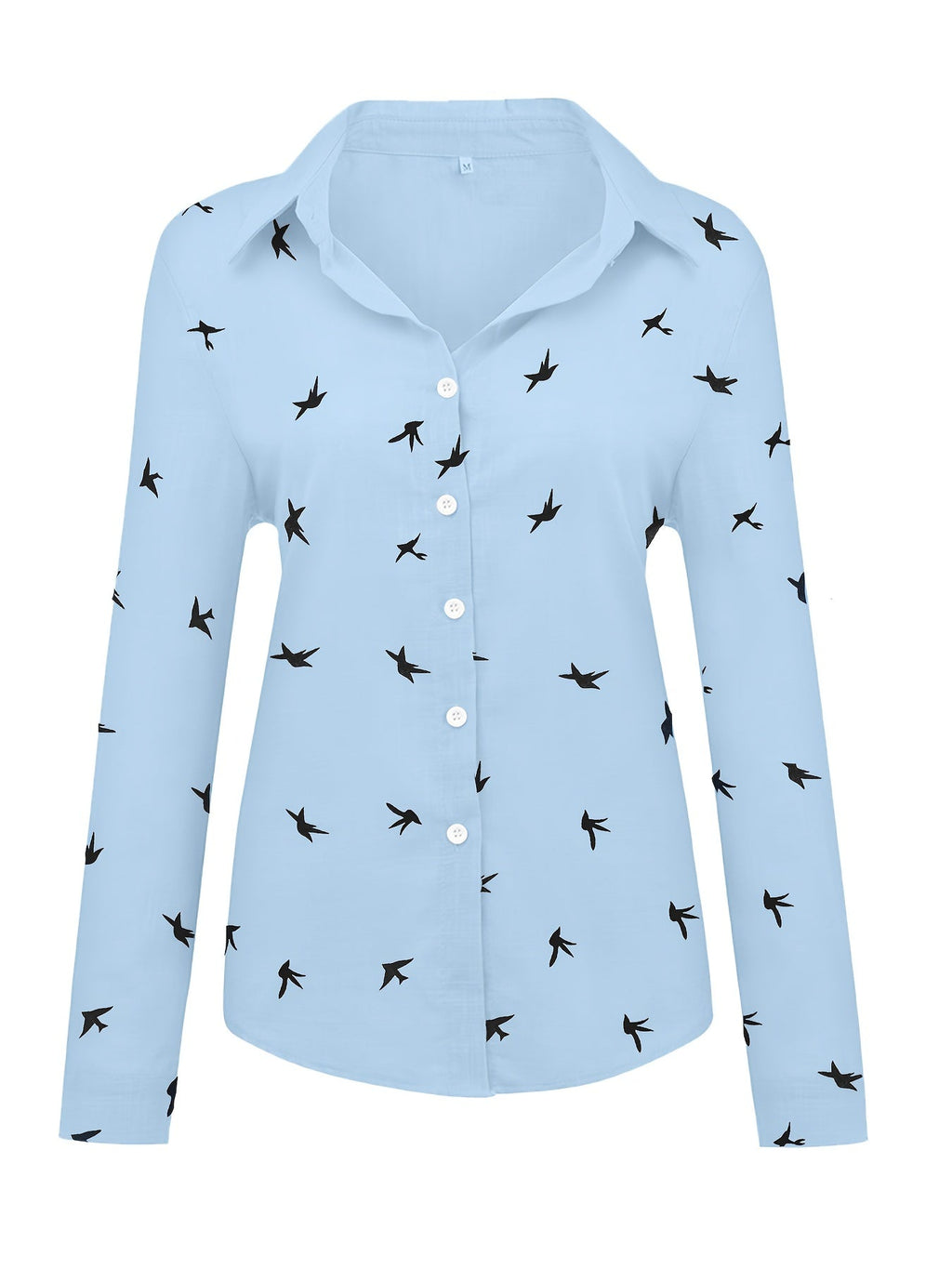Stylish Mens Shirt - Long Sleeve Printed Button Front Shirt with Functional Closure 8