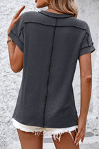 Stylish Striped Women's T Shirt - Round Neck, Short Sleeve, Comfortable Fit 1