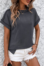 Stylish Striped Women's T Shirt - Round Neck, Short Sleeve, Comfortable Fit 2