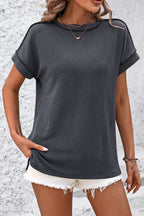 Stylish Striped Women's T Shirt - Round Neck, Short Sleeve, Comfortable Fit 3