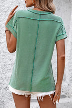 Stylish Striped Women's T Shirt - Round Neck, Short Sleeve, Comfortable Fit 5