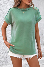Stylish Striped Women's T Shirt - Round Neck, Short Sleeve, Comfortable Fit 7