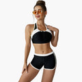Stylish Women's Bikini Set with Side Split, Adjustable Straps & Stretch Fabric 0