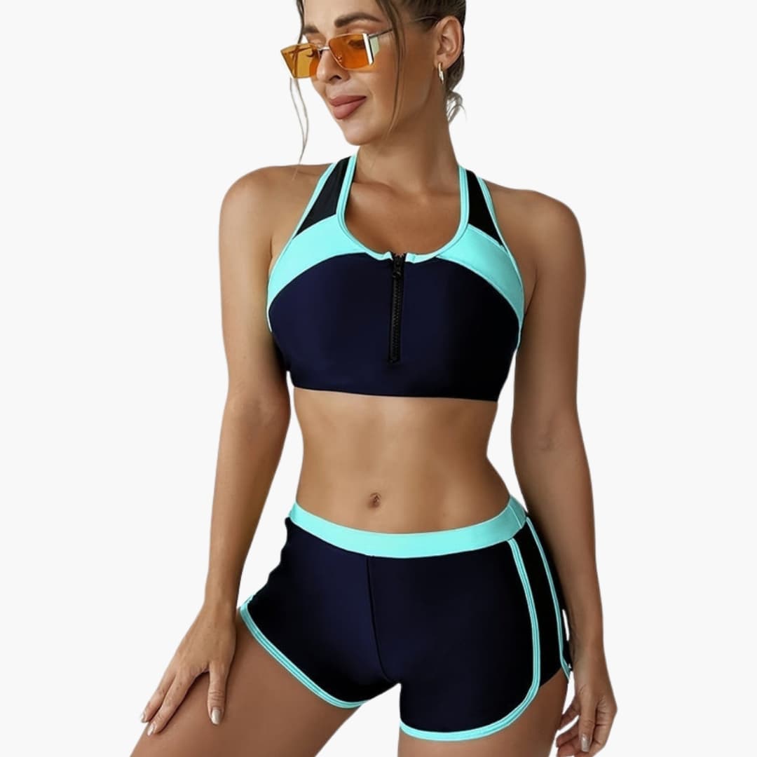 Stylish Women's Bikini Set with Side Split, Adjustable Straps & Stretch Fabric 1