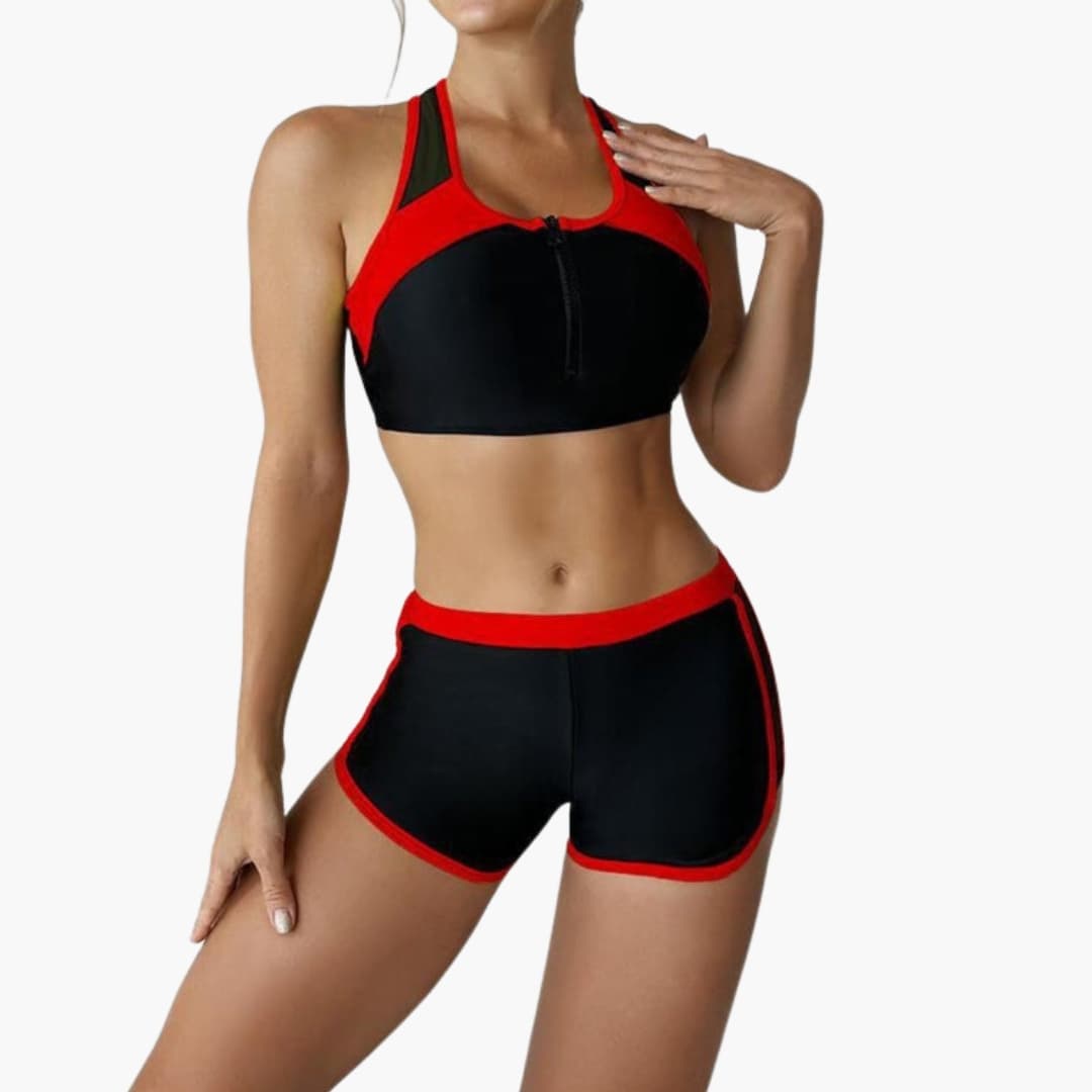 Stylish Women's Bikini Set with Side Split, Adjustable Straps & Stretch Fabric 2