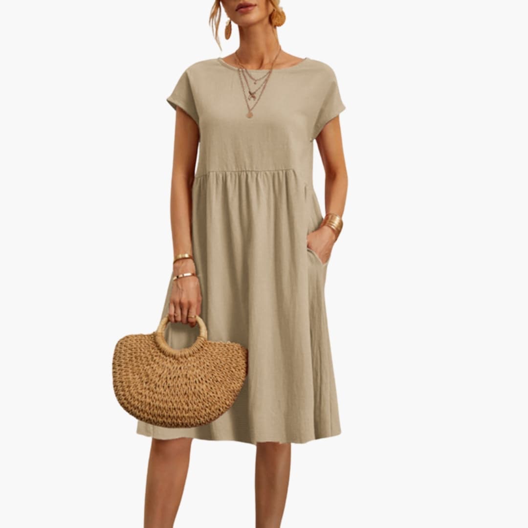 Stylish Women's Casual Summer Dress with Pockets & Short Sleeves 1