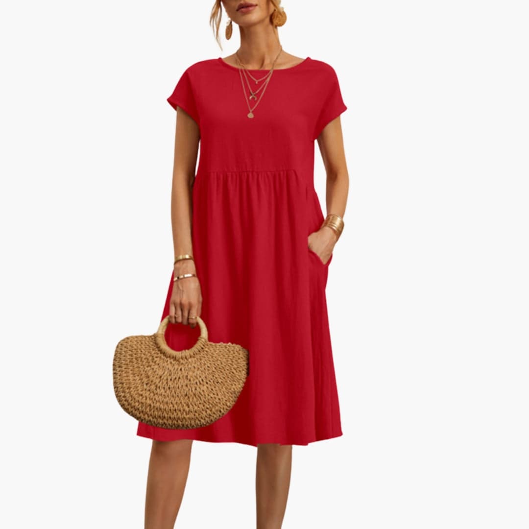 Stylish Women's Casual Summer Dress with Pockets & Short Sleeves 3