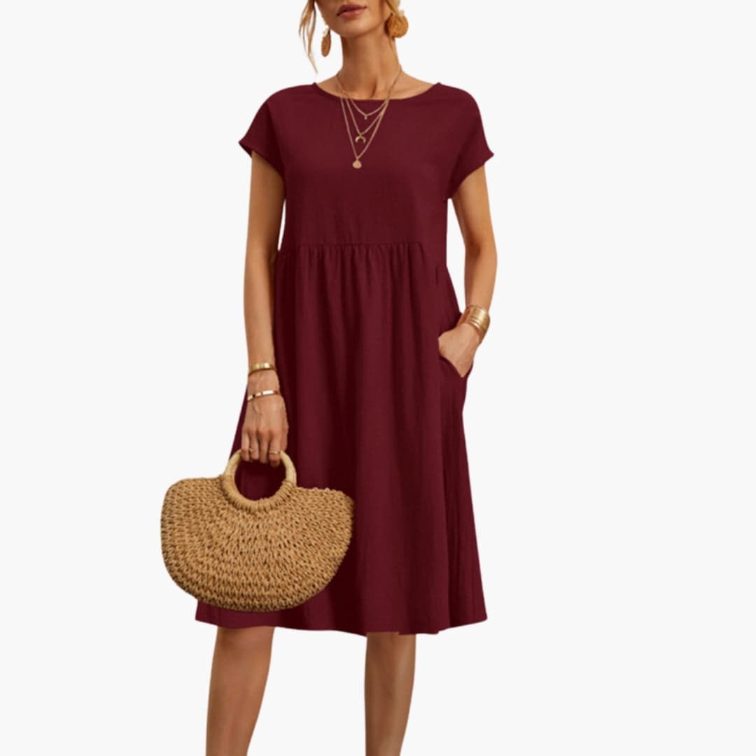 Stylish Women's Casual Summer Dress with Pockets & Short Sleeves 4