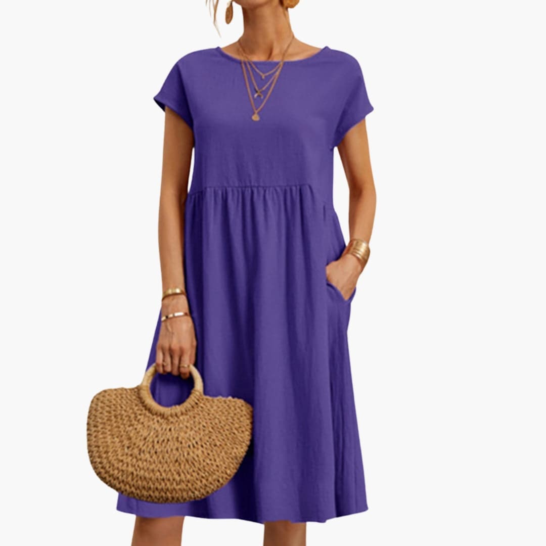 Stylish Women's Casual Summer Dress with Pockets & Short Sleeves 5