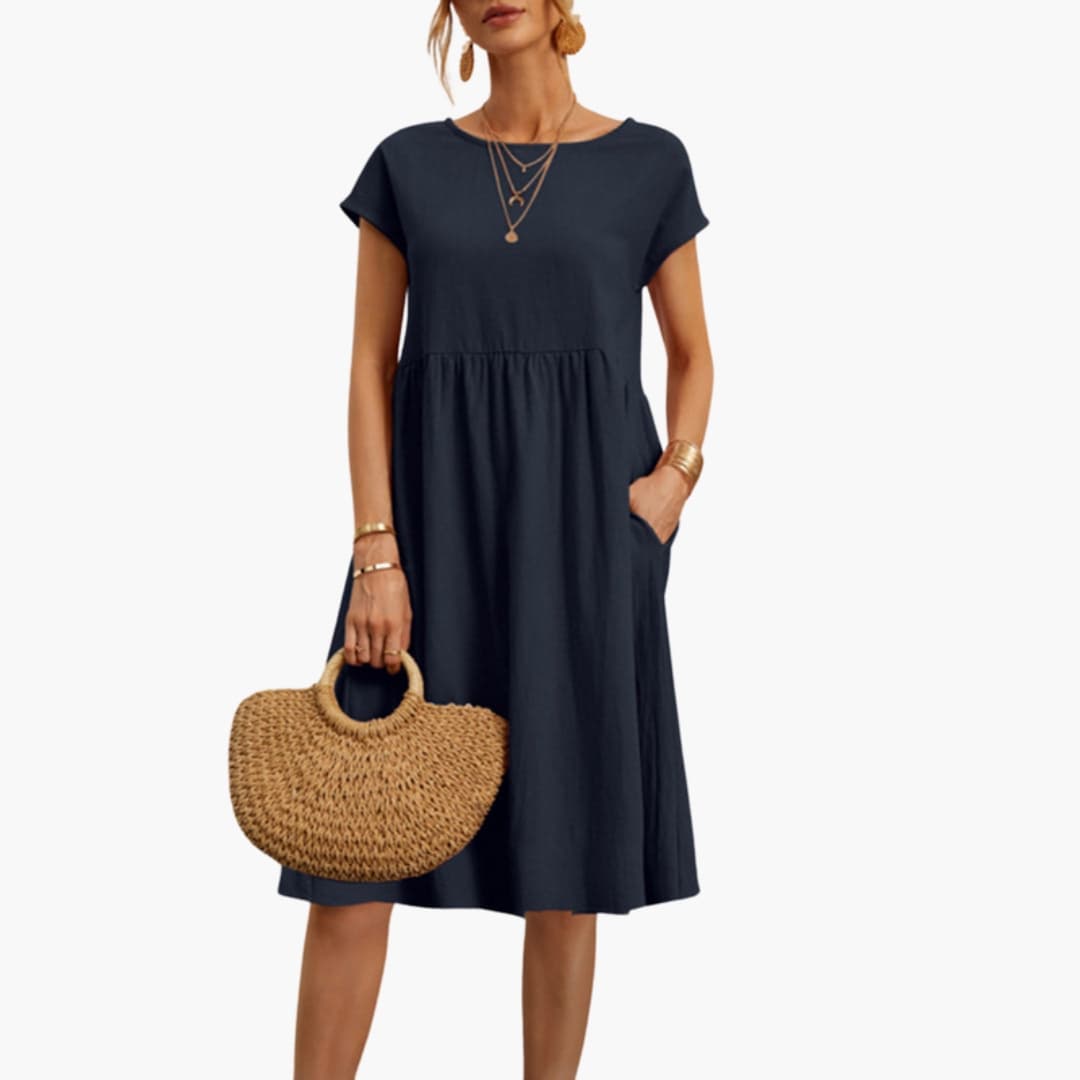Stylish Women's Casual Summer Dress with Pockets & Short Sleeves 8