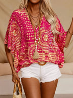 Stylish Women's Top - Printed V-Neck Half Sleeve Casual Shirt for Everyday Wear 3