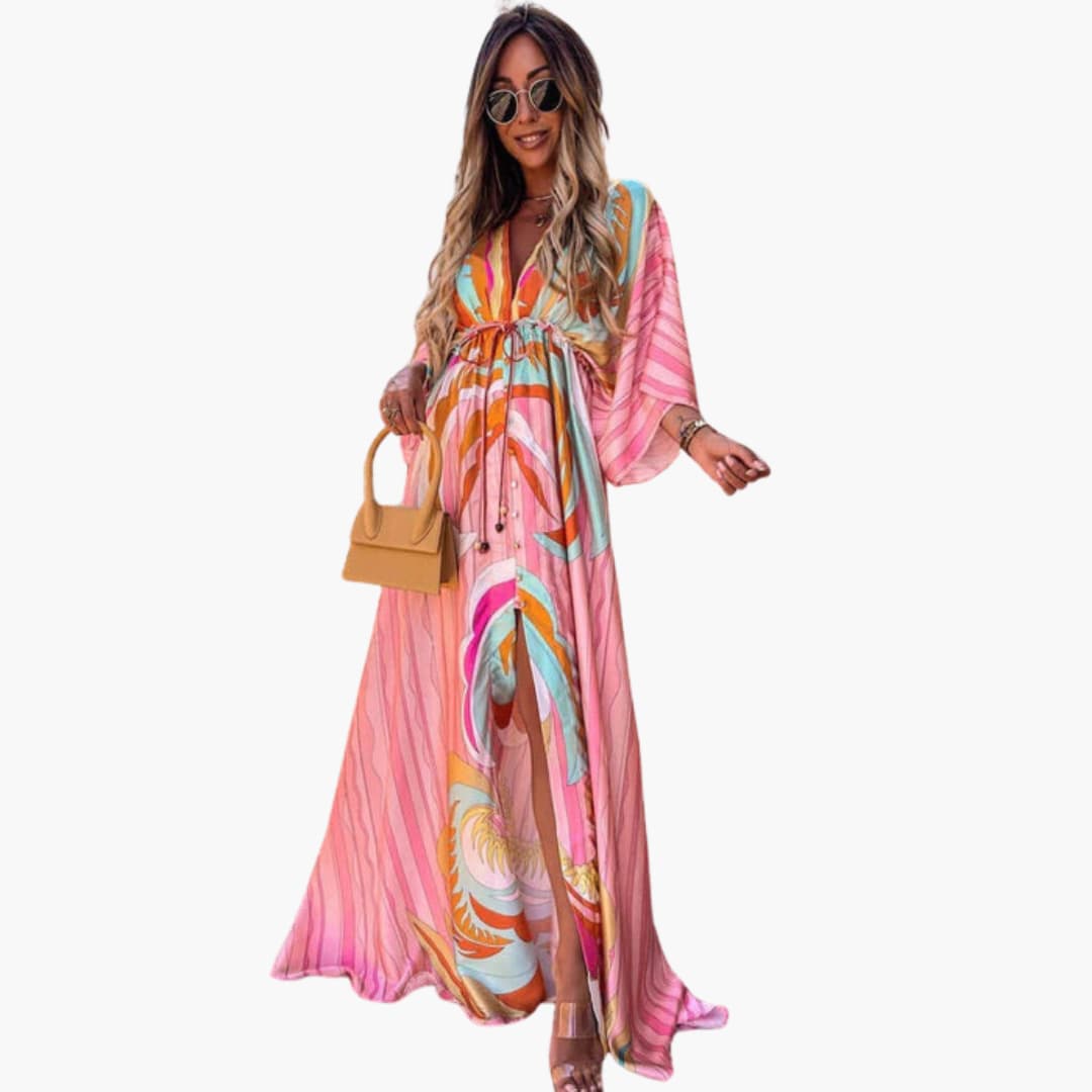 Vibrant Floral Maxi Dress - Lightweight Summer Dress for Women, Plus Size Available 0