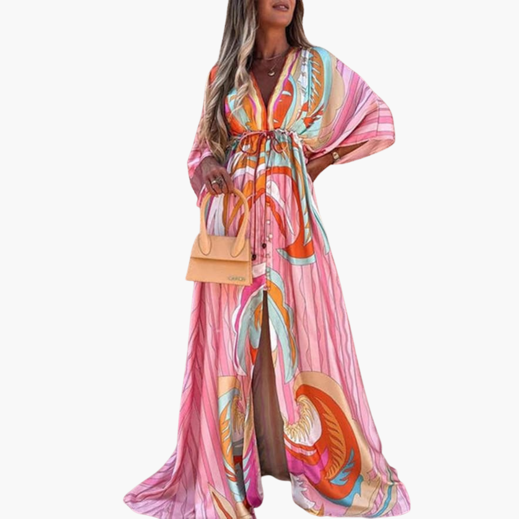 Vibrant Floral Maxi Dress - Lightweight Summer Dress for Women, Plus Size Available 1